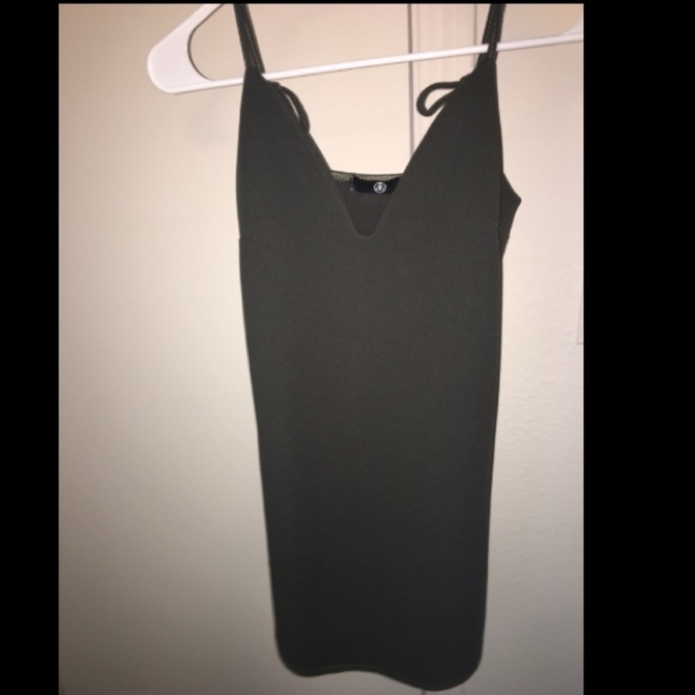 Olive green strap dress